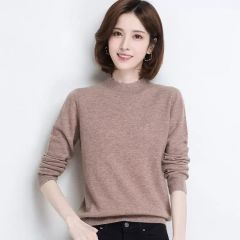【柔软温暖】女士半高领平面针织衫毛衣纵享柔软
